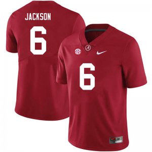NCAA Men's Alabama Crimson Tide #6 Khyree Jackson Stitched College 2021 Nike Authentic Crimson Football Jersey BG17F80VE